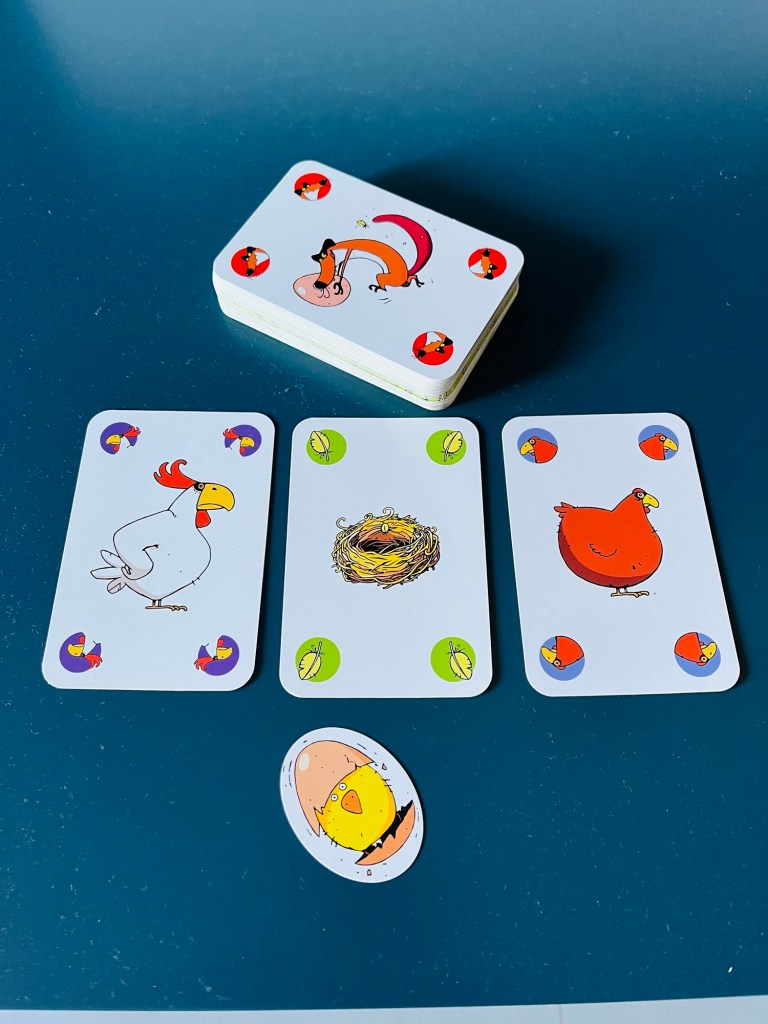 Carte di Piou Piou (Djeco): Gallo, nido, Gallina, Pulcino
